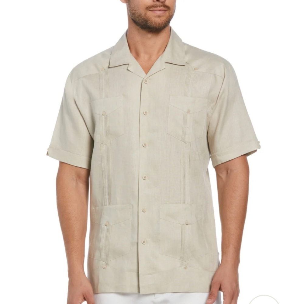 KS Island Beige Guayabera Sz 5XL Tall